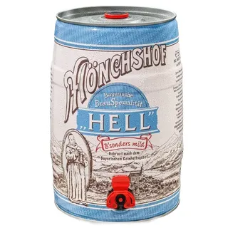 Mönchshof Bier Hell 5 l Party-Fass mit Zapfhahn