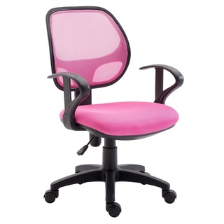IDIMEX Kinderdrehstuhl Schreibtischstuhl Drehstuhl Bürodrehstuhl COOL, 5 Doppelrollen, Sitzpolsterung, Armlehnen, in pink