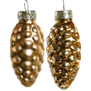 Trend Line Christbaumschmuck TrendLine Weihnachtskugeln Glas-Tannenzapfen 6 cm