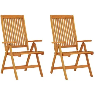 vidaXL Klappbare Gartenstühle 55,7 x 76,9 x 22,8 cm braun 2 St.
