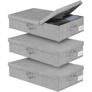 luxuskollektion Unterbettbox 15 cm 3-tlg. Grau