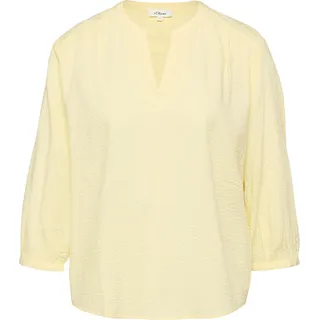 s.Oliver Bluse aus Seersucker mit Raffungen Gelb 46