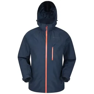 Mountain Warehouse Brisk Extreme wasserdichte Herrenjacke – verstellbare ärmelbündchen/Kapuze, Regen-/Herbstjacke, versiegelte Nähte, atmungsaktiv - zum Campen, Reisen Marine Small - S
