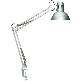 MAUL LED Schreibtischlampe MAULstudy | verstellbare Klemmleuchte mit Gelenkarm für Büro, Arbeitszimmer und Schreibtisch | elegante Bürolampe aus Metall | exklusive LED-Leuchtmittel | Silber