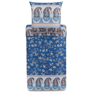 Bettwäsche GENOVA, Bassetti, Satin, 2 teilig, aus satinierter Baumwolle blau 135 cm x 200 cm