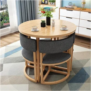 Rund Esstisch Mit 4 Stühlen,Couchtisch Und Stuhl Set,Tische Und Stühle For Den Empfang,Büro-Empfangsraum-Clubtisch,Verhandlungstisch,Platzsparende Möbel,For Esszimmer,Küche,Wohnzimmer ( Color : B )