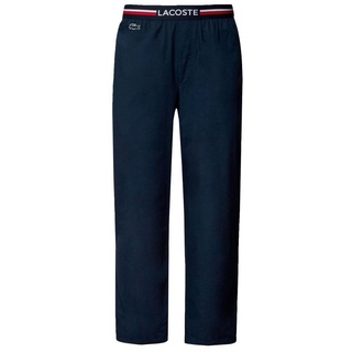 Lacoste Pyjamahose Loungehose long Pant mit Trikolor-Look Webgummibund blau XL