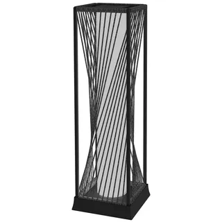 Outsunny Solar Stehlampe Rattan mit Lichtsensor 25 LED Solarlampen im Boho-Stil - Grau