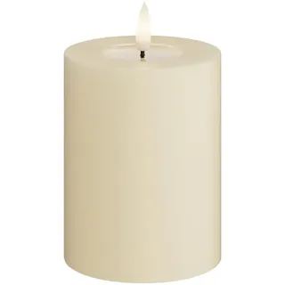 Deluxe Homeart LED Stumpenkerze 7,5 x 10 cm creme