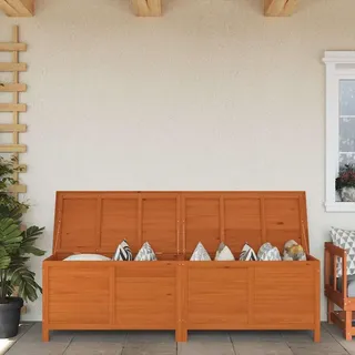 ACAGALA Gartenbox Holz 198,5x50x56,5 cm, Auflagenbox aus Massives Tannenholz, Polsterauflagen Gartentruhe Gartenschrank für Terrasse Garten Balkon, Hellbraun