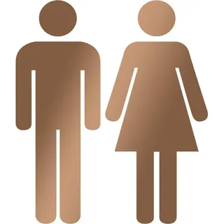 WANDKINGS WC Türaufkleber - Mann & Frau Figuren - 7 x 8 cm - Kupfer - Wähle aus 5 Größen & 35 Farben