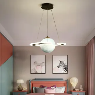DOCJX Modern Kinderzimmer Kronleuchter Dimmbar Planet Hängelampe LED Mit Fernbedienung Pendelleuchten Wohnzimmer Hängeleuchten Jungen Mädchen Schlafzimmer Lampen Astronaut (Color : Infinite dimming,