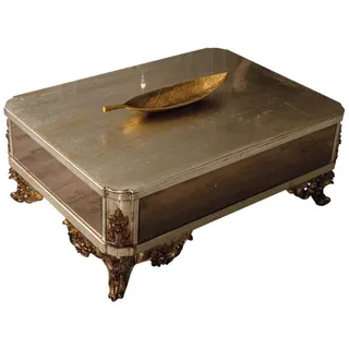 Xlmoebel Couchtisch Goldener Barock Rokoko Couchtisch aus vergoldetem Holz (Couchtisch), Hergestellt in Europa goldfarben