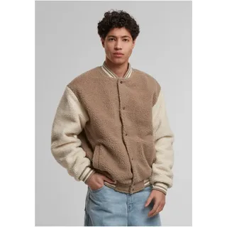 URBAN CLASSICS Teddy Collegejacke Dunkeltaupe XXL