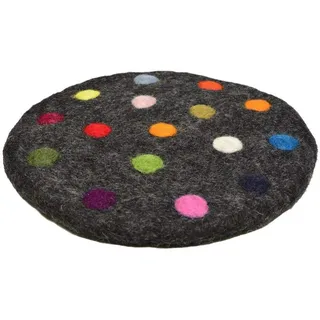 Frida Feeling Topfuntersetzer Spotty aus Filz mit bunten Tupfern | Ø ca. 20 cm (Grundfarbe: anthrazit)