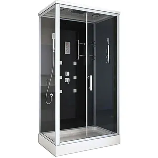 Home Deluxe Wave XL Komplettdusche 120 x 80 cm schwarz
