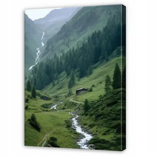 Wallarena Fototapete Berge Wald - Grün - Modern - Vlies - Schlafzimmer, glatt, 30x40x2cm grün 0.3 m x 0.4 m