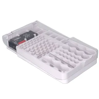 Sunicon Batterie-Organizer, Aufbewahrungsbox mit Tester, Batterie-Gehäuse, feuerfest, wasserdicht, explosionsgeschützt, passend für Batterien AA, AAA, C, D, 9 V