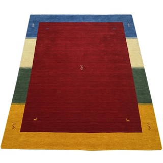 WAWA TEPPICH Handgefertigter orientalischer Gabbeh Teppich aus 100% Wolle Loom Handgewebte Rot 200X250 cm
