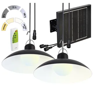Lunartec Solar-LED-Doppel-Hängelampe 2x 105 lm 105 cm warmweiß/weiß