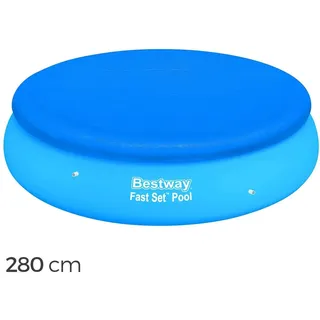 Bestway 58032 Abdeckung für oberirdischen Pool, rund, 280 cm, PE-Plane. MWS
