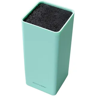 Echtwerk Messerblock Square, Türkis, Kunststoff, 9.3x21.5 cm, Kochen, Küchenmesser, Messersets