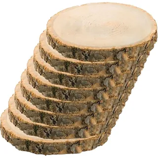 Holzscheibe Baumscheiben-Set 24 cm Deko Hochzeit, 8 Stück
