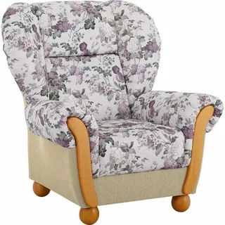 Home affaire Sessel Milano, bequemer Ohrensessel im Landhaus-Stil, Hochlehnsessel beige