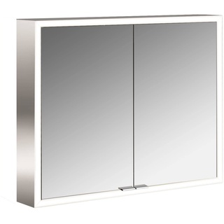 Emco asis Spiegelschrank mit LED-Beleuchtung (Breite 80 cm, Aufputz-Modell, verspiegelte Rückwand, Badspiegel) 949705062, Spiegel, Normal