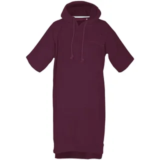 Tom Tailor Surf Poncho für Damen und Herren, S-M, 100% Baumwolle/Frottier, Badeponcho mit Kapuze, Bauchtasche und Logostickerei, Pflaume (Plum)