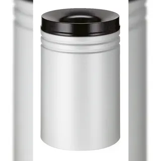 PROREGAL Selbstlöschender Papierkorb & Abfallsammler aus Metall mit doppelter Rauchgasumlenkung | 80 Liter, HxØ 64x39,5cm | Grau, Kopfteil Schwarz