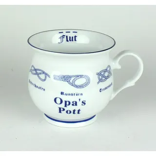 Buddel-Bini Opa's Pott mit Seemannsknoten bauchig Becher Kaffeebecher Teebecher