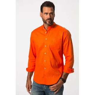 JP1880 Businesshemd Hemd Langarm Leinenmix Stehkragen Modern Fit orange 7XL