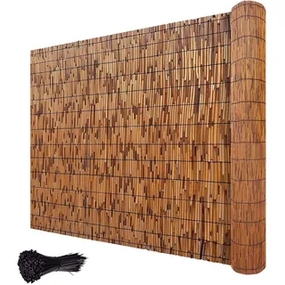 Bliajkswyr Bambus Sichtschutz Sichtschutz Balkon Bambus 50 80 100 120 150 180 200 300 500 800 1000cm Bambusmatte Wetterfest Sichtschutzmatte Bambus 70% Lichtfilter Sichtschutz Holzlamellen