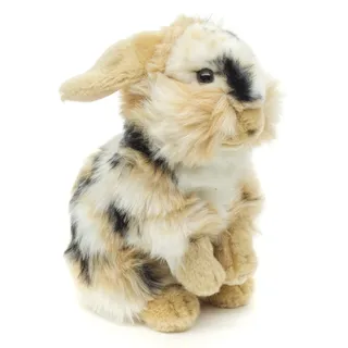 Uni-Toys Löwenkopf-Kaninchen mit hängenden Ohren 23 cm Schwarz/Braun/Weiß