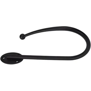 DécoProfi Raffhalter für Vorhänge/Gardinen Schwarz Matt Metall I Hochwertiger Vorhanghalter/Gardinenhalter für die Wand I Dekorativer Schraubhaken für Gardinen I 1 Stück