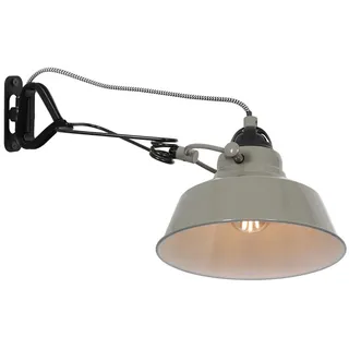 Wandleuchte Wandlampe Schlafzimmerleuchte Metall Grün Kippschalter H 14 cm