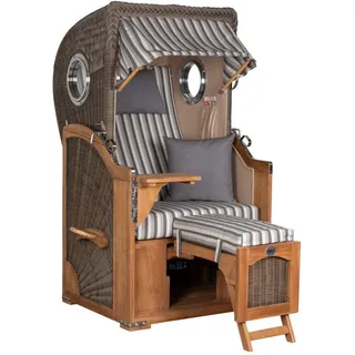 Strandkorb Düne Single Bullauge Teak PE Grey Dessin 545