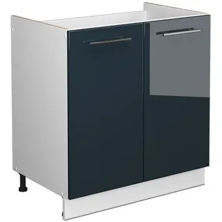 Vicco Spülenschrank FameLine 80 x 51,5 x 81,5 cm Dunkelblau Hochglanz