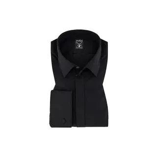 van Laack Herren Hemd schwarz, schwarz, NOS
