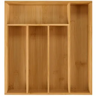Blumtal Besteckkasten aus 100% Bambus - Schubladentrenner Küche mit 5 Fächern - Küchen Organizer Bambus Box - Organzier Schublade passend für IKEA Maximera - Schubladenorganizer - Besteckeinsätze
