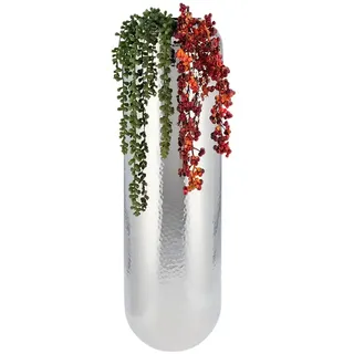 Vase   , silber , Stahl , Maße (cm): H: 60  Ø: 20