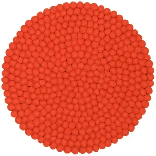 myfelt Stuhlkissen Filzkugel Sitzauflage ⌀ 36 cm, beidseitig verwendbar, 100 % reine Schurwolle rot