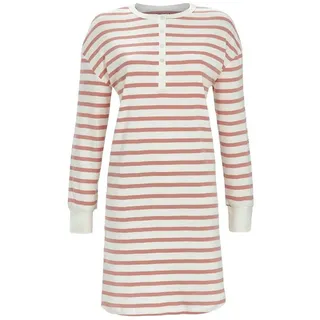 Ringella Nachthemd mit Strickbündchen und langer Knopfleiste 100% Baumwolle orange 40