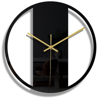 Dekorative Wanduhr Wanduhr Uhr Leise Ohne Tickgeräusche, Wanduhr im Vintage-Stil (Minimalistisches Heimdekor Wanduhr mit Montagesatz 30x30cm) schwarz