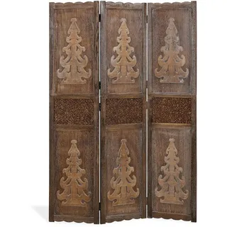 Homestyle4u Paravent Braun Holz 120x170x2 cm,