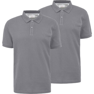 S.Oliver, Herren, Shirt, Herren Poloshirt 100% Baumwolle bequem hochwertig Knopfleiste 2 Stück, Grau, (3XL)