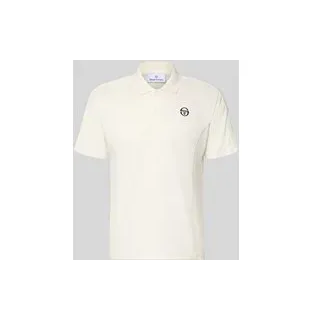 Regular Fit Poloshirt mit Logo-Stitching Modell 'EGEO', Weiss, M