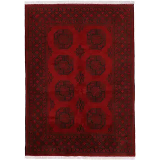 Orientteppich WOVEN ARTS "Afghan Akhche" Teppiche Gr. B/L: 160 cm x 230 cm, 10 mm, 1 St., rot Orientalische Muster handgeknüpft, reine Wolle für ein warmes Raumklima
