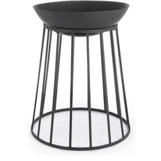 Feuerschale Fuoco aus hitzebeständigem Stahl, modern, pulverbeschichtet, schwarz, für stilvolle Outdoor-Abende